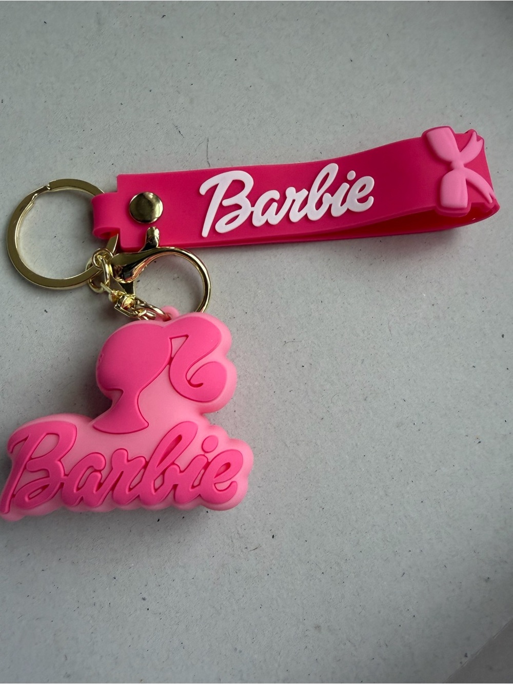 Barbie Pink Silicone Purse / Bag Charm /Keyring Strap with Logo
